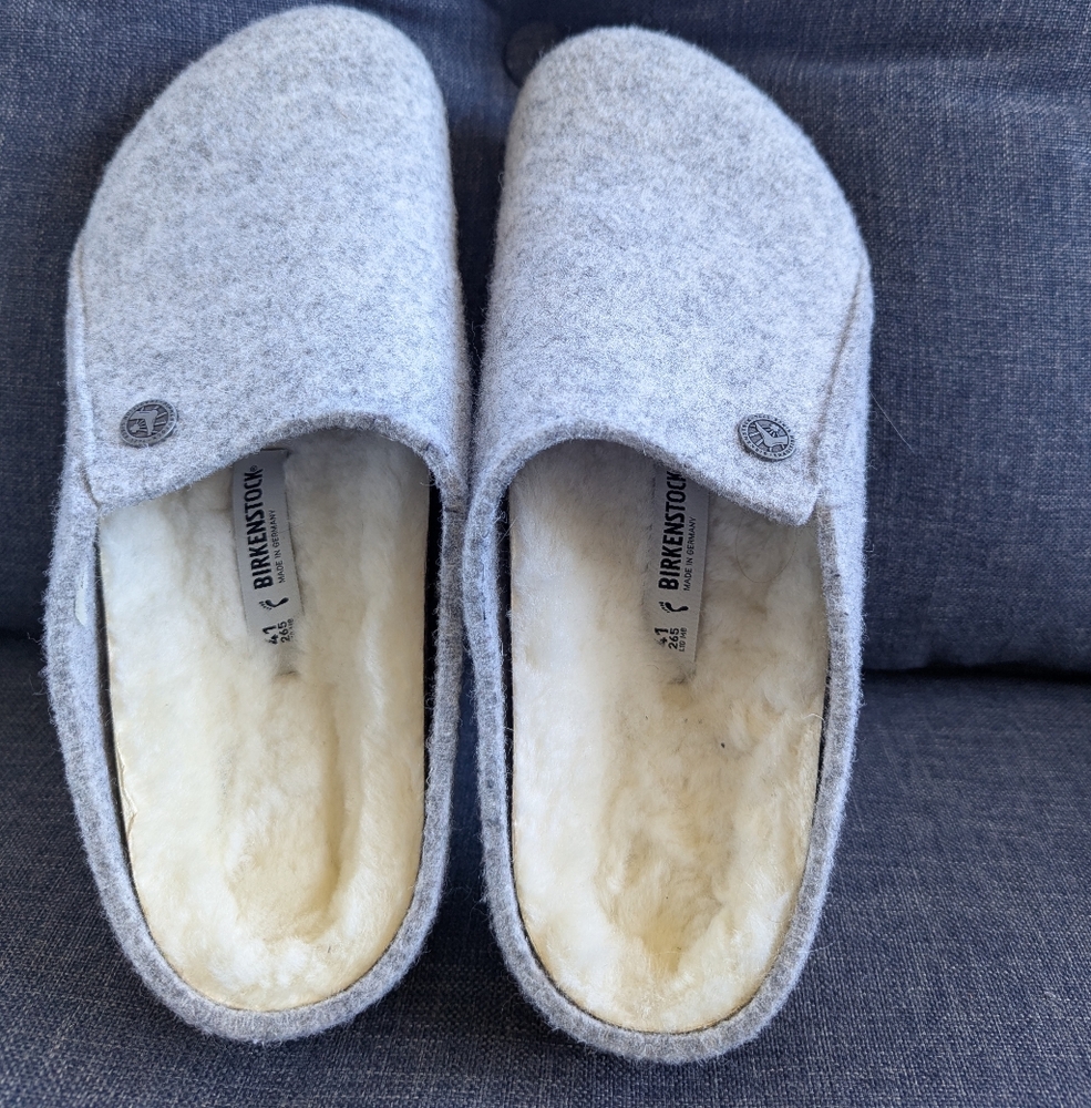Birkenstock Gray Zermet Wool Clogs Size 41 Ladies Size 10/Men's Size 8